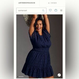 Anthropologie Navy Mini Dress